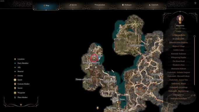 an image of the Thorm Mausoleum location Baldur's Gate 3, where you can find the Nightsong