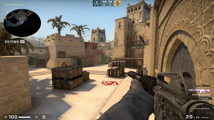 Screenshot of Mirage with stretched resolution in CS:GO