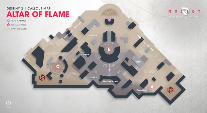 Destiny 2 Trials of Osiris Altar of Flame callout map by Relikt