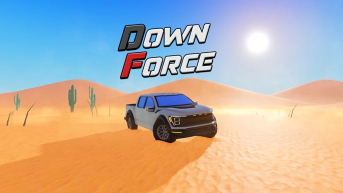 Key art for DownForce Stunt Driving on Roblox