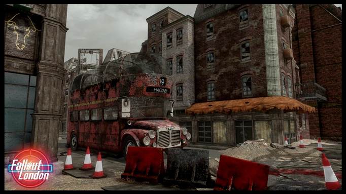 Fallout London artwork Red Bus
