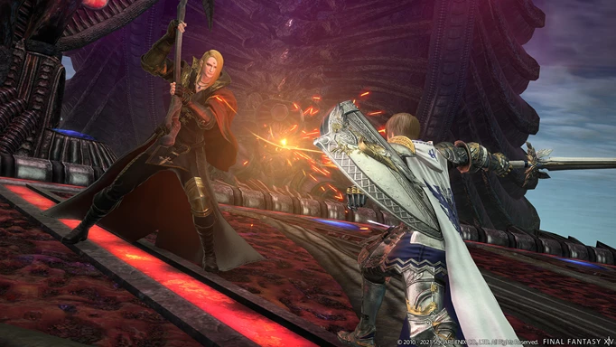 Image of combat in Final Fantasy XIV Endwalker, the best paid MMORPG