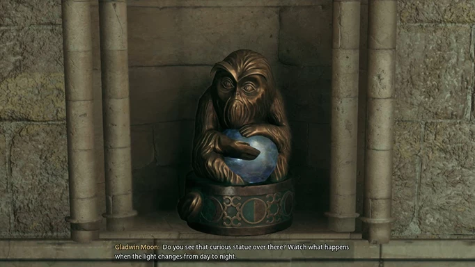 A Demiguise statue in Hogwarts Legacy