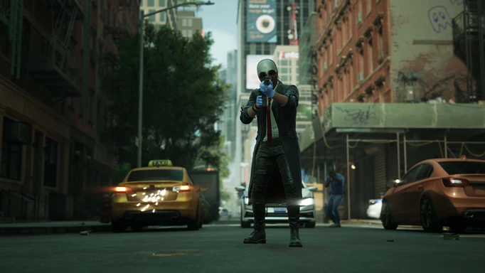 A single heister standing in the New York street in PAYDAY 3