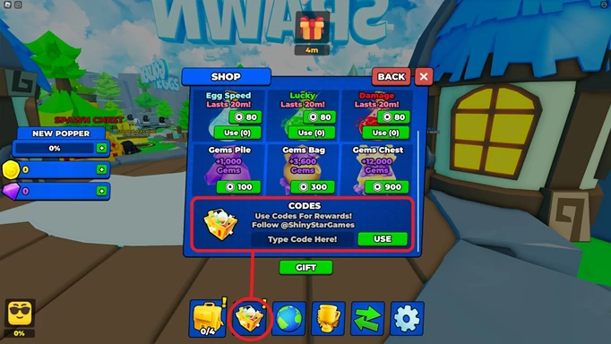 Image showing you how to redeem Popping Simulator codes