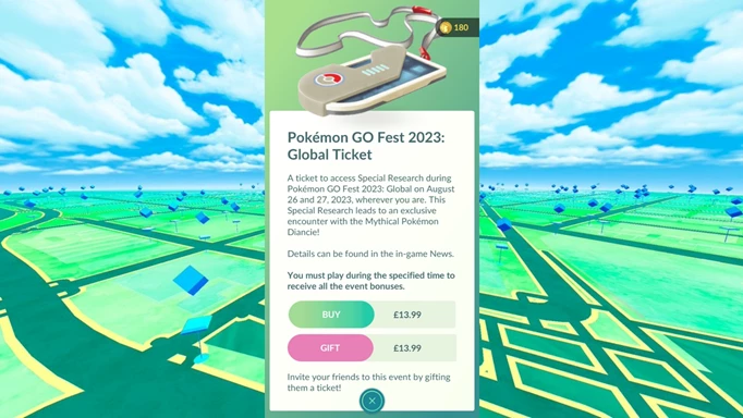 The Pokemon GO Fest 2023 Global Ticket to unlock the Shimmering Strides Pokemon GO Timed Research