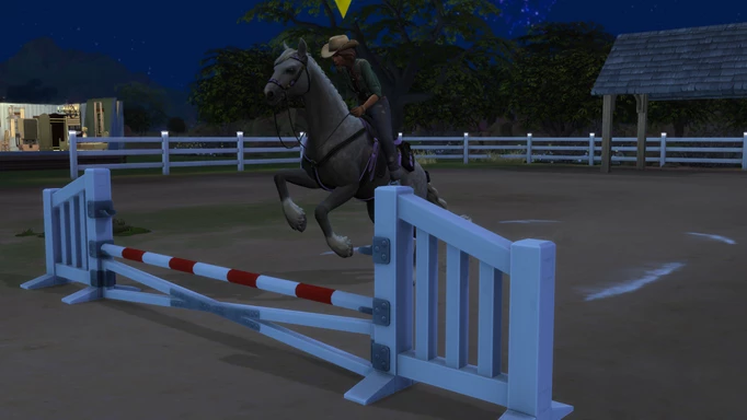 Screenshot of the horse Jumping skill in The Sims 4 Horse Ranch