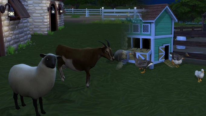 Screenshot of the different animals you can get with the Farm Animal Set Sims 4 mod