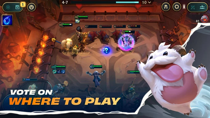Key art for TFT with text "Vote on where to play"