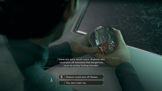 an image of dialogue options in The Expanse: A Telltale Series Episode 1