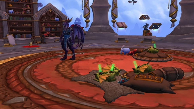 Whelps sleeping in Whelp Daycare, WoW: Dragonflight