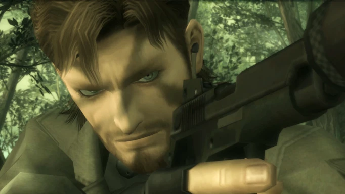 Snake taking aim in Metal Gear Solid 3.